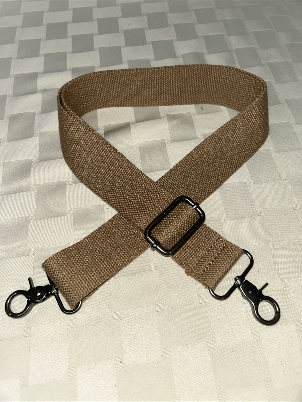 Brown Canvas Replacement Strap with Charcoal Hardware